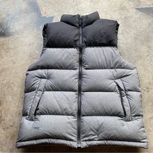 North Face 1996 Retro Nuptse Vest Hood 700 Black Gray Down Puffer